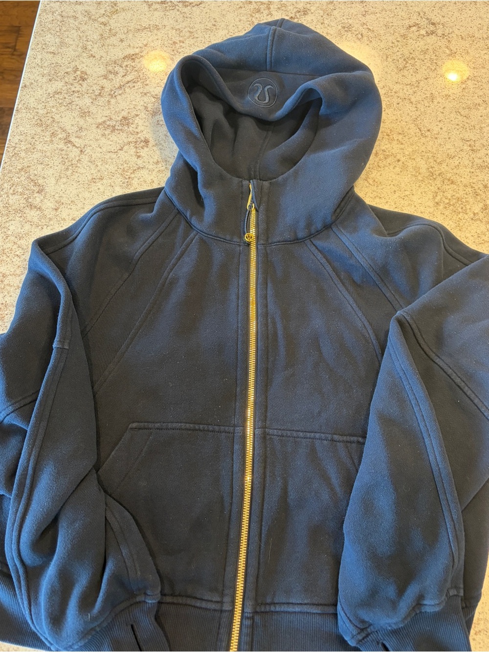 lululemon athletica Navy Full-Zip Hoodie with Gold Zipper